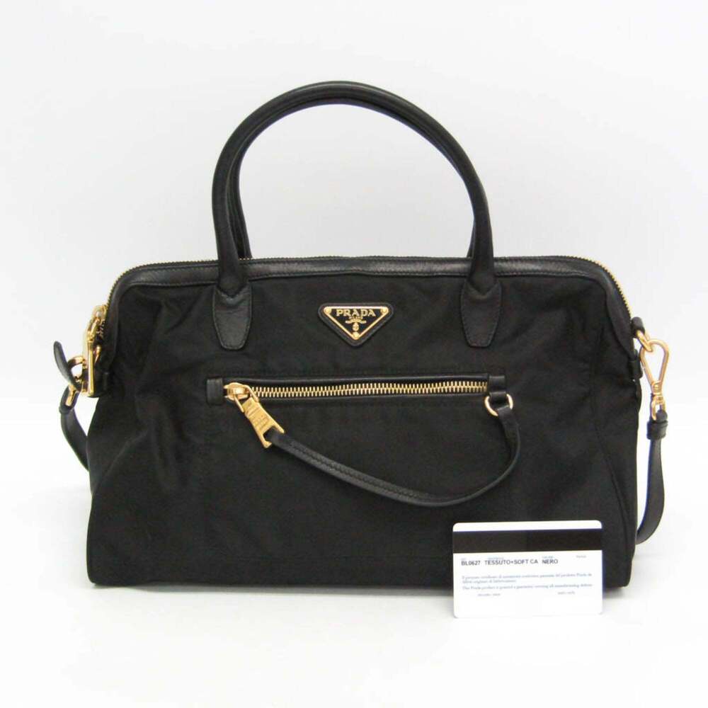 PRADA Black Leather Shoulder Bag - Picture 2 of 16